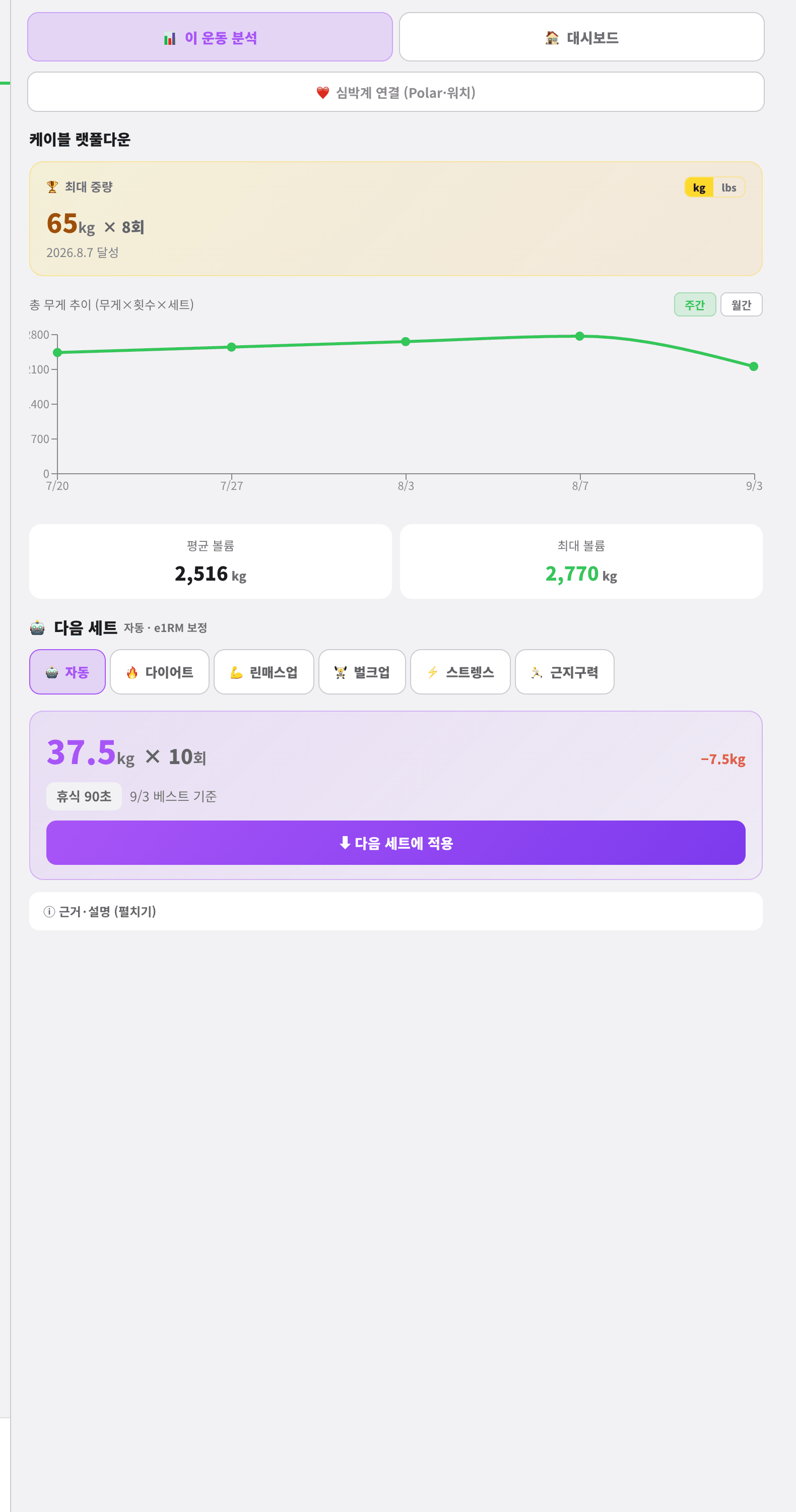 우측 패널 — 분석과 다음 수